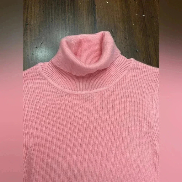 Boston Proper Sweater Dress Size XS Pink Balloon Sleeve Turtleneck Barbie Winter - Picture 11 of 14
